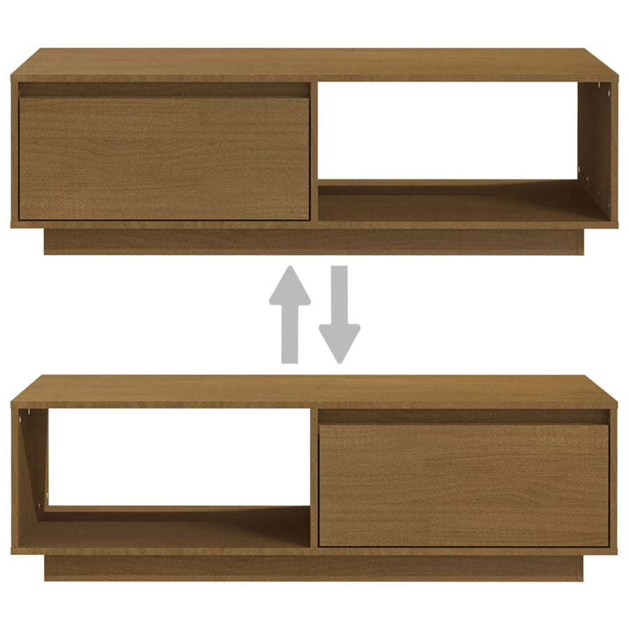 Salontafel 110X50X33,5 Cm Massief Grenenhout Honingbruin