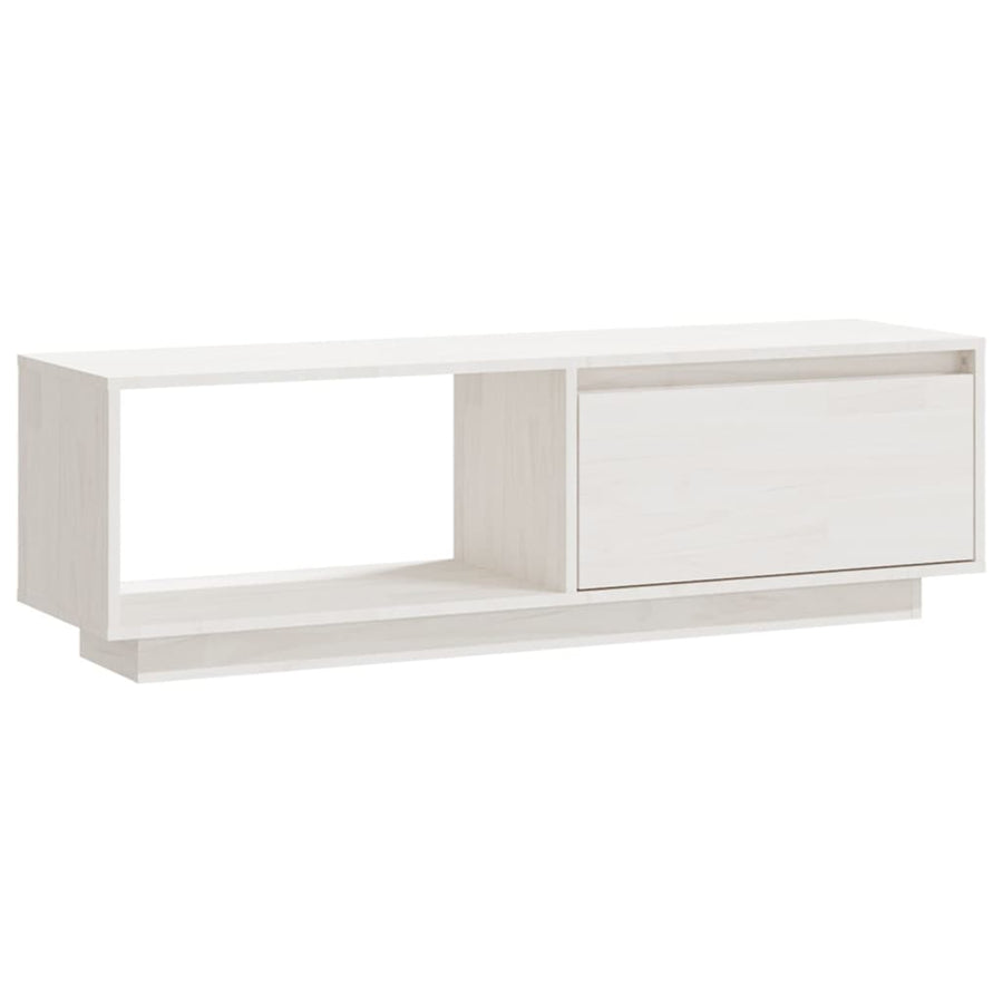 Tv-Meubel 0X30X33,5 Cm Massief Grenenhout Wit