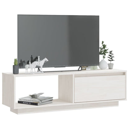 Tv-Meubel 0X30X33,5 Cm Massief Grenenhout Wit
