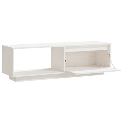 Tv-Meubel 0X30X33,5 Cm Massief Grenenhout Wit