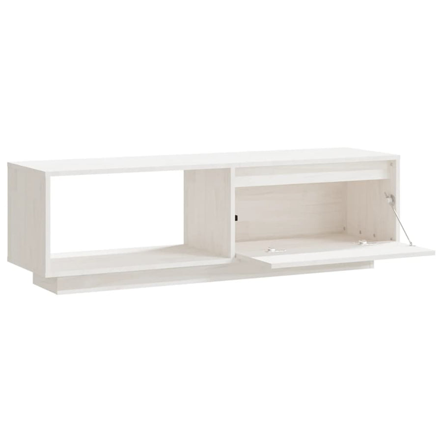 Tv-Meubel 0X30X33,5 Cm Massief Grenenhout Wit