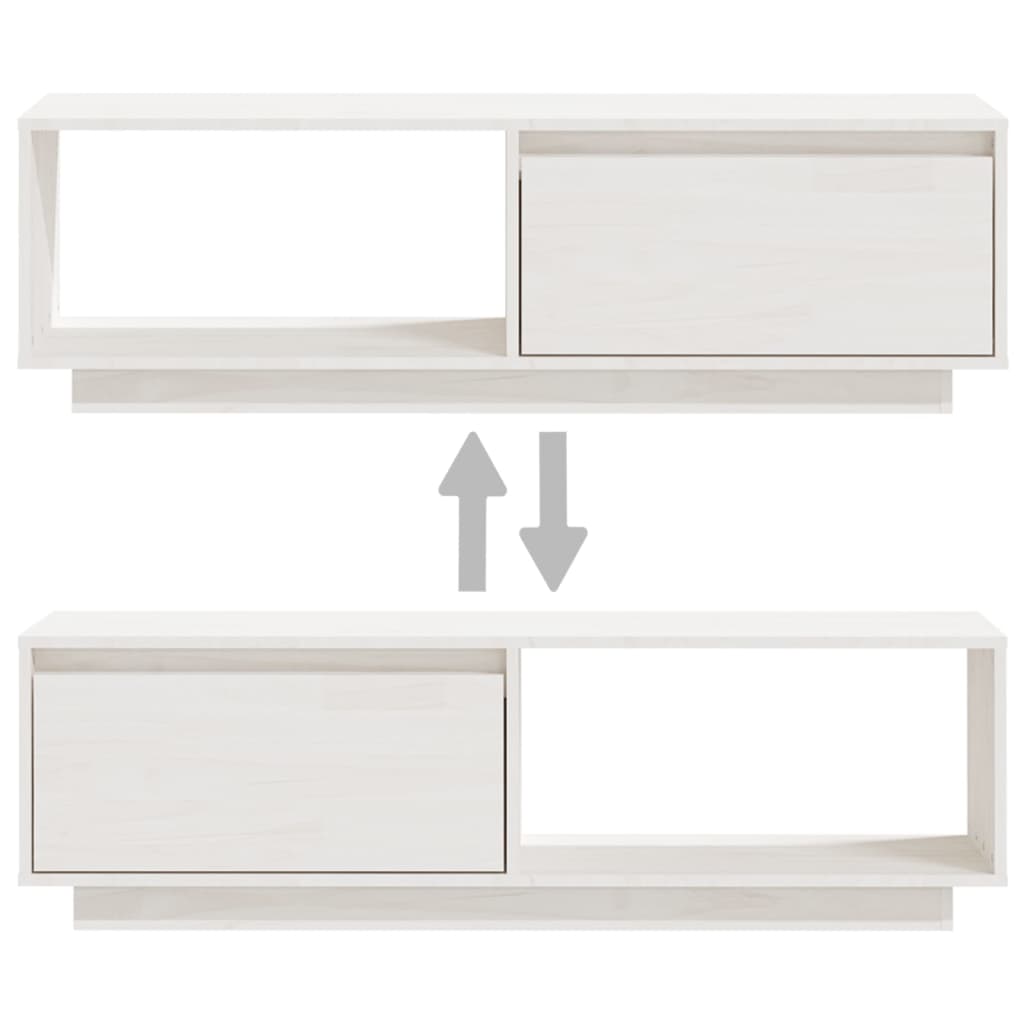 Tv-Meubel 0X30X33,5 Cm Massief Grenenhout Wit