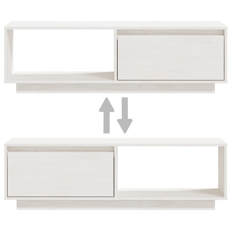 Tv-Meubel 0X30X33,5 Cm Massief Grenenhout Wit