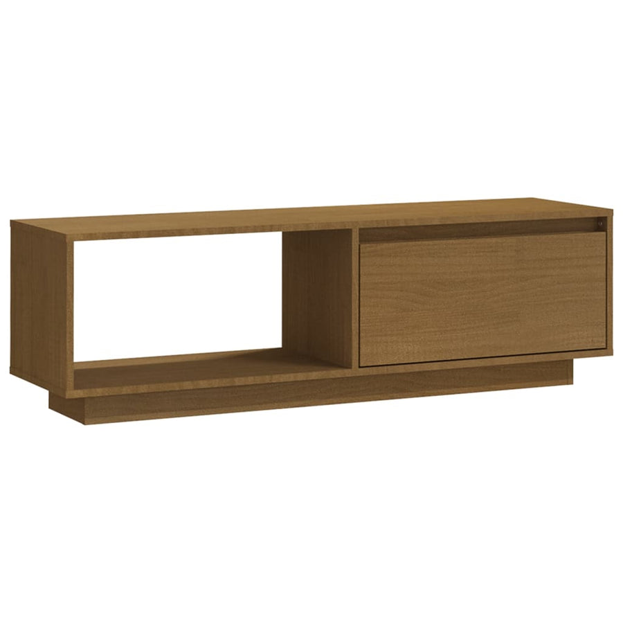 Tv-Meubel 0X30X33,5 Cm Massief Grenenhout Honingbruin