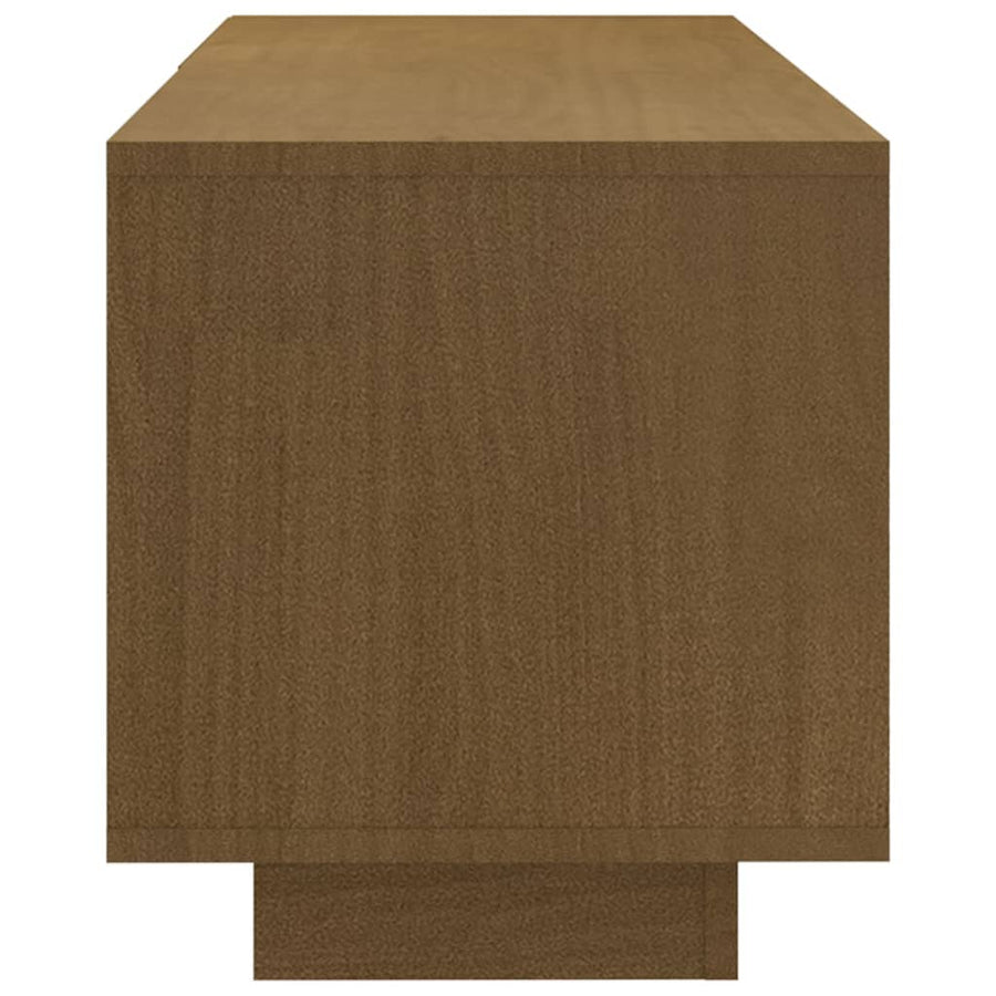 Tv-Meubel 0X30X33,5 Cm Massief Grenenhout Honingbruin