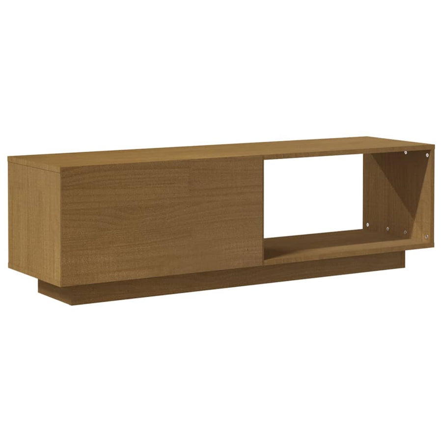 Tv-Meubel 0X30X33,5 Cm Massief Grenenhout Honingbruin