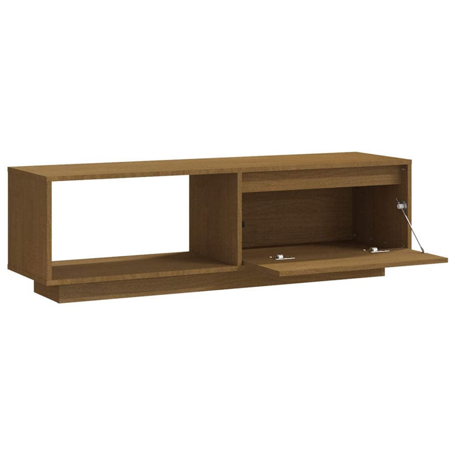 Tv-Meubel 0X30X33,5 Cm Massief Grenenhout Honingbruin