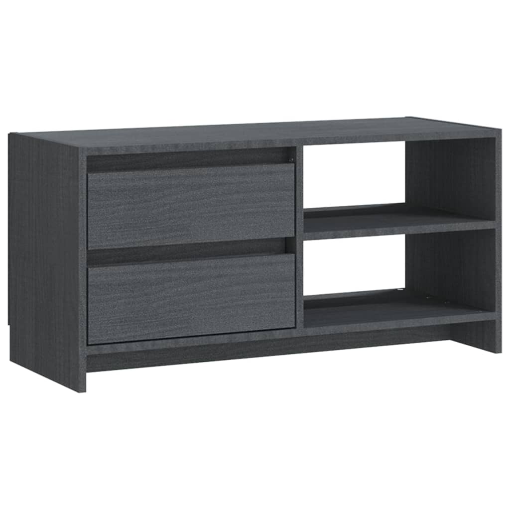 Tv-Meubel 80X3X39 Cm Massief Grenenhout Grijs