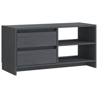 Tv-Meubel 80X3X39 Cm Massief Grenenhout Grijs