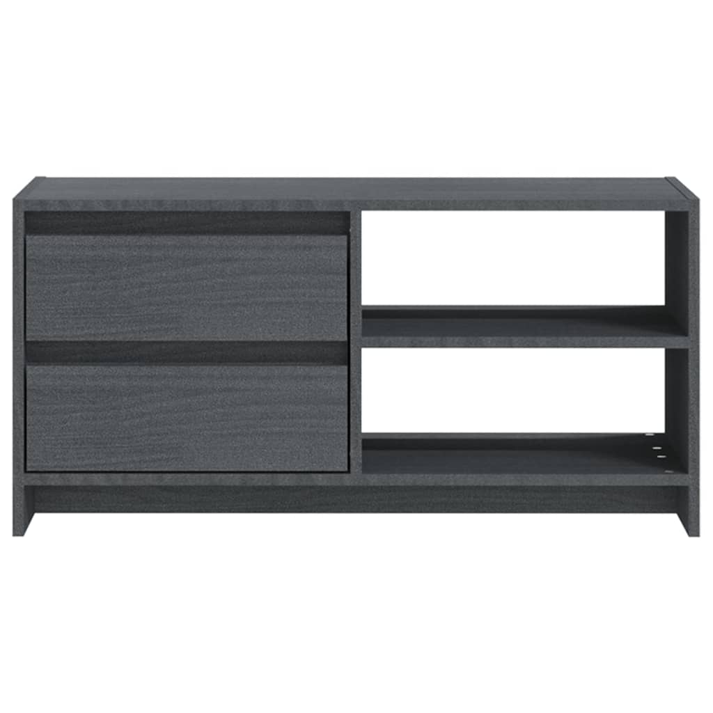 Tv-Meubel 80X3X39 Cm Massief Grenenhout Grijs