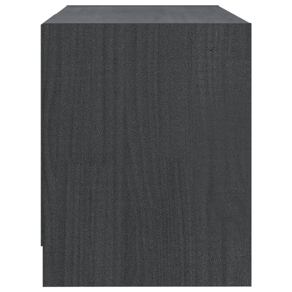 Tv-Meubel 80X3X39 Cm Massief Grenenhout Grijs