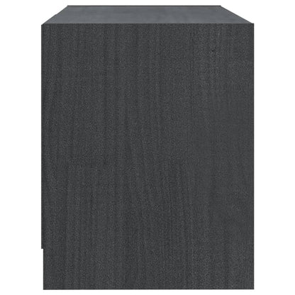 Tv-Meubel 80X3X39 Cm Massief Grenenhout Grijs