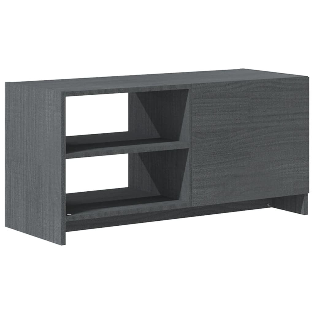 Tv-Meubel 80X3X39 Cm Massief Grenenhout Grijs