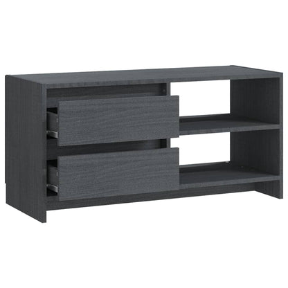 Tv-Meubel 80X3X39 Cm Massief Grenenhout Grijs
