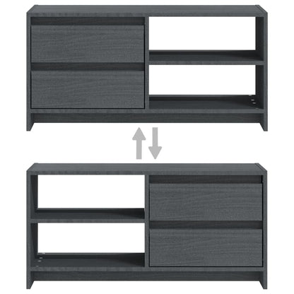 Tv-Meubel 80X3X39 Cm Massief Grenenhout Grijs