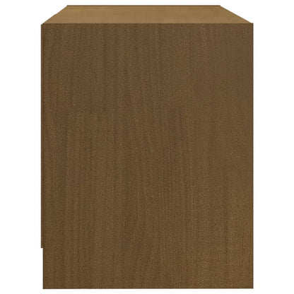 Tv-Meubel 80X3X39 Cm Massief Grenenhout Honingbruin