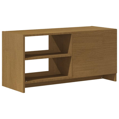 Tv-Meubel 80X3X39 Cm Massief Grenenhout Honingbruin