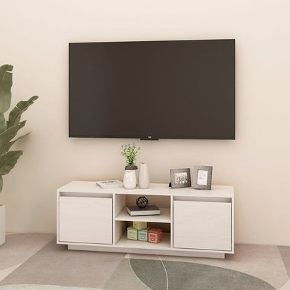 Tv-Meubel 0X30X40 Cm Massief Grenenhout Wit