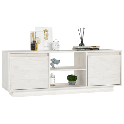 Tv-Meubel 0X30X40 Cm Massief Grenenhout Wit
