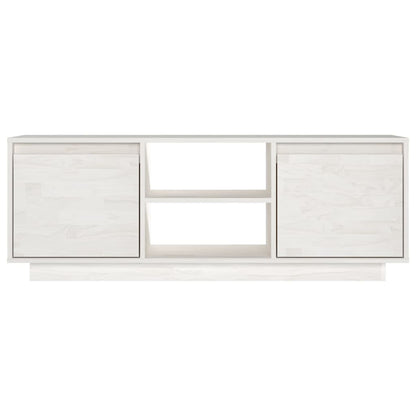 Tv-Meubel 0X30X40 Cm Massief Grenenhout Wit