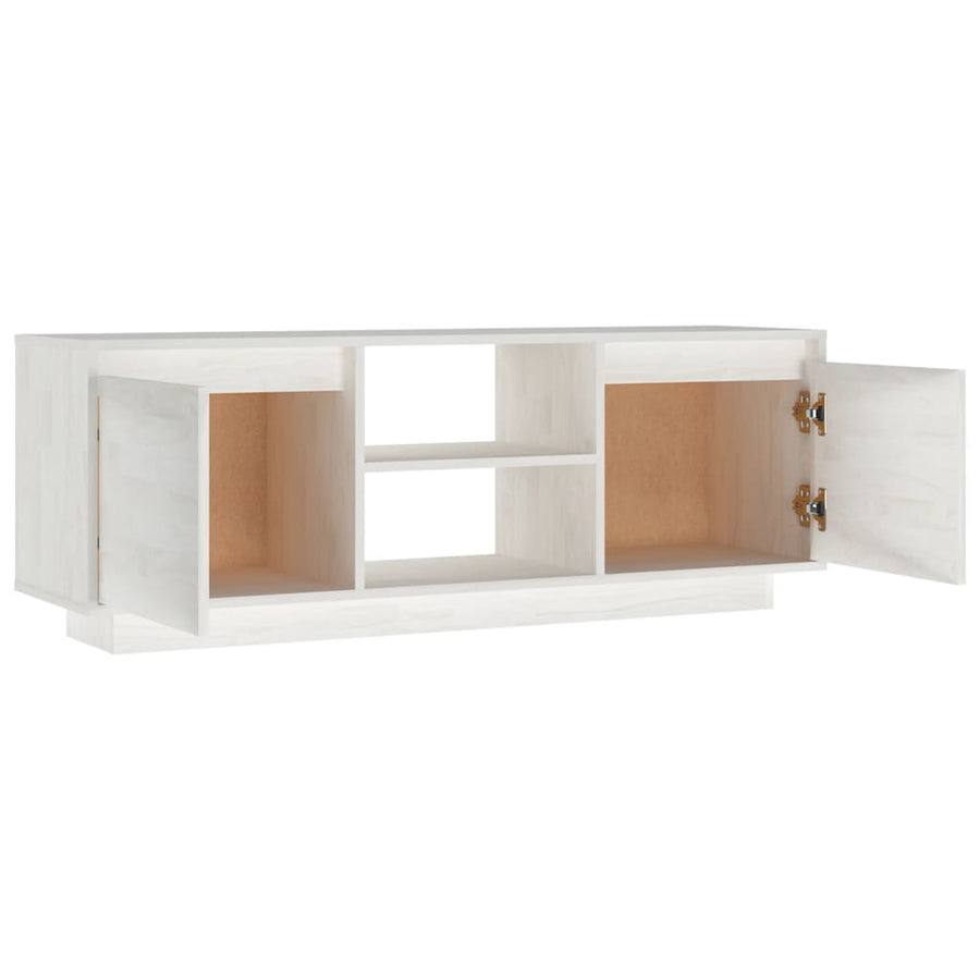 Tv-Meubel 0X30X40 Cm Massief Grenenhout Wit