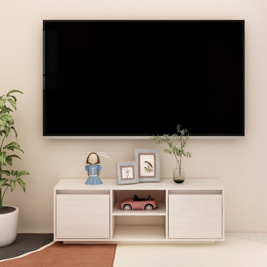 Tv-Meubel 0X30X40 Cm Massief Grenenhout Wit