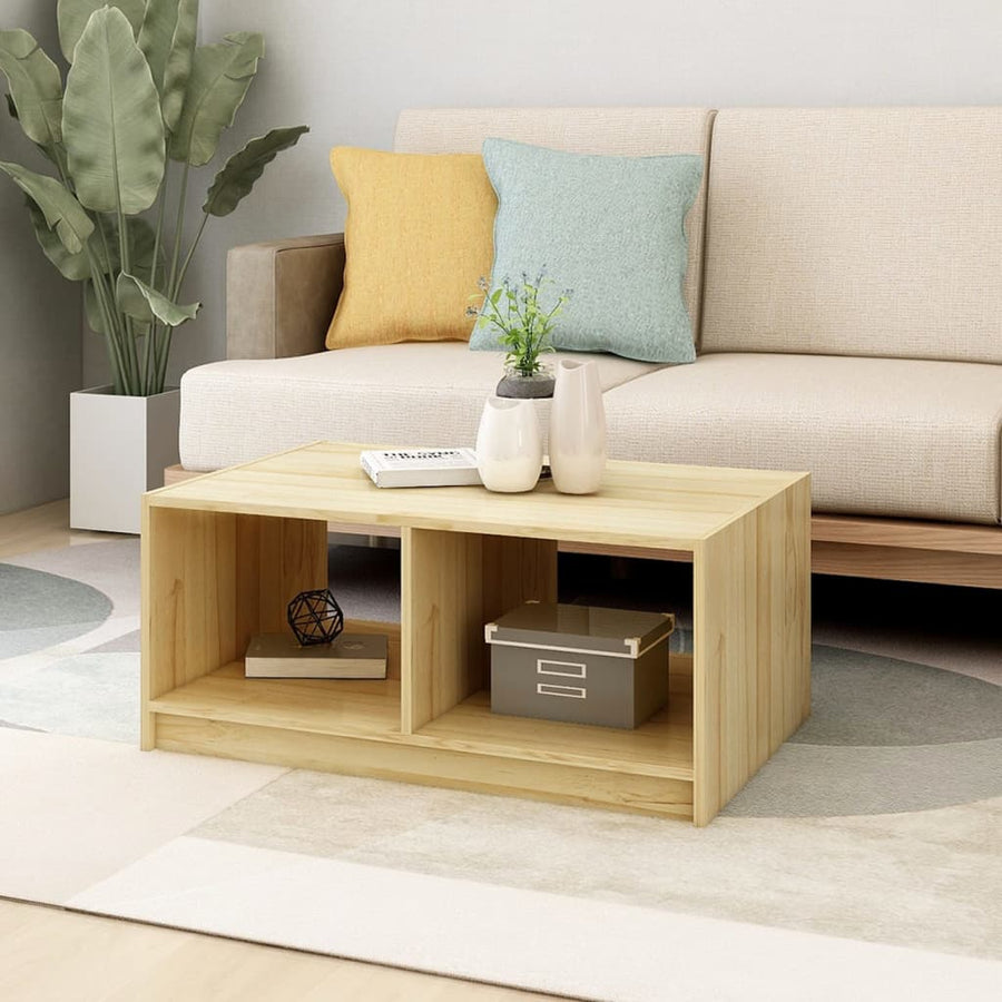 809906  Salontafel 75X50X33,5 Cm Massief Hout Grenen Naturel