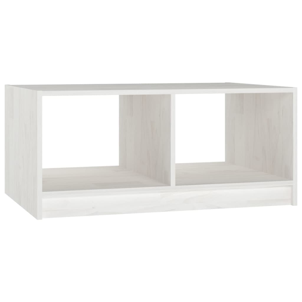 Salontafel 75X50X33,5 Cm Massief Grenenhout Wit