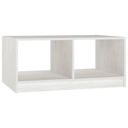 Salontafel 75X50X33,5 Cm Massief Grenenhout Wit