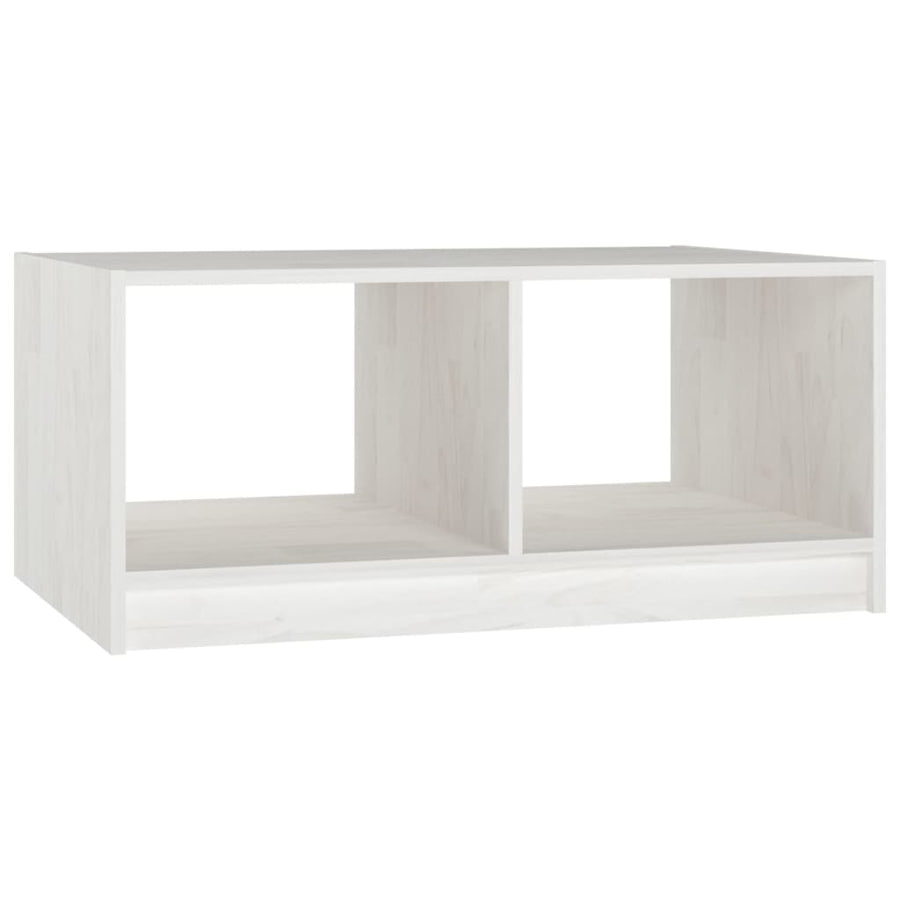 Salontafel 75X50X33,5 Cm Massief Grenenhout Wit