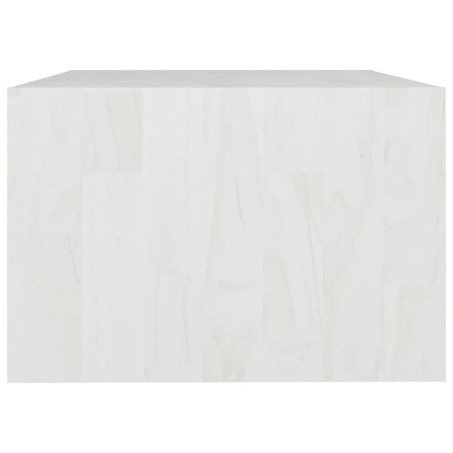 Salontafel 75X50X33,5 Cm Massief Grenenhout Wit