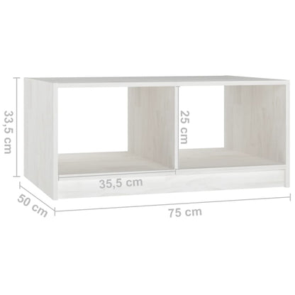 Salontafel 75X50X33,5 Cm Massief Grenenhout Wit