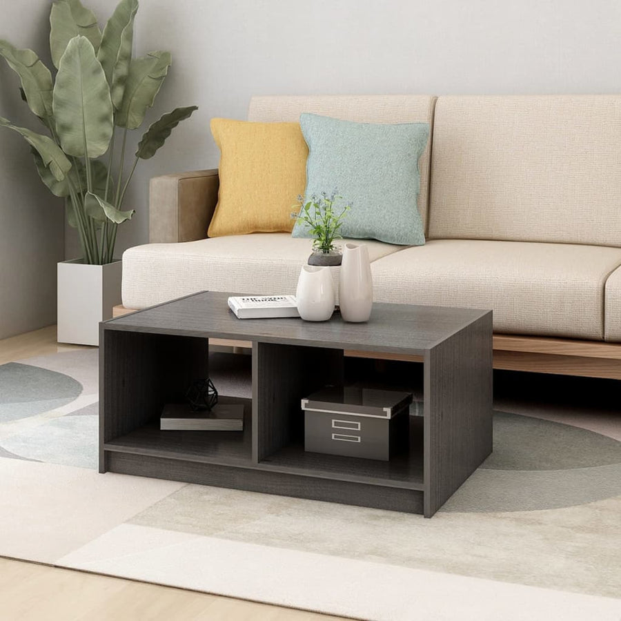 Salontafel 75X50X33,5 Cm Massief Grenenhout Grijs