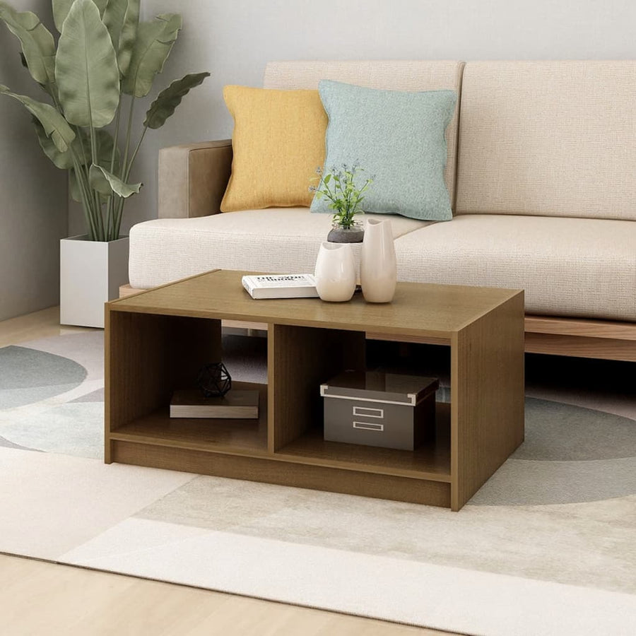 Salontafel 75X50X33,5 Cm Massief Grenenhout Honingbruin
