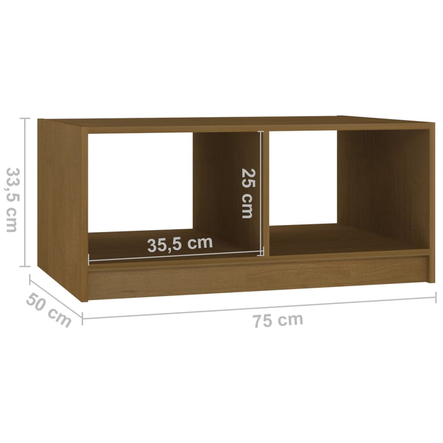 Salontafel 75X50X33,5 Cm Massief Grenenhout Honingbruin
