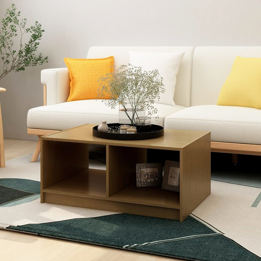 Salontafel 75X50X33,5 Cm Massief Grenenhout Honingbruin