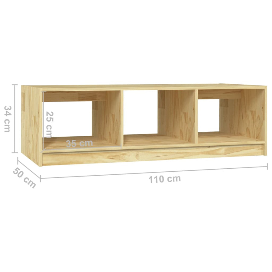 Salontafel 0X50X34 Cm Massief Vurenhout Naturel