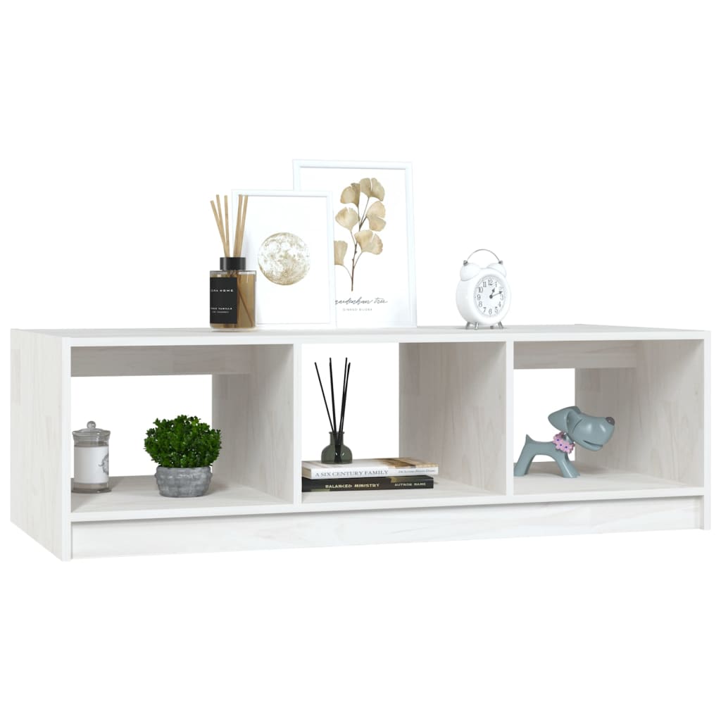 Salontafel 0X50X34 Cm Massief Grenenhout Wit