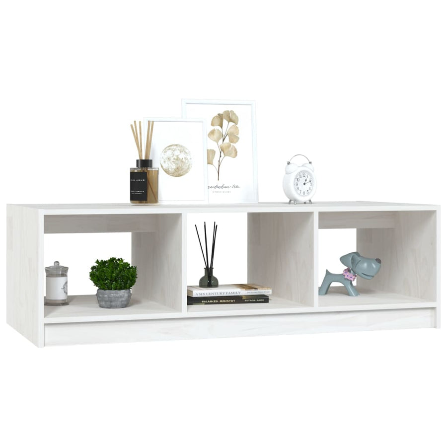 Salontafel 0X50X34 Cm Massief Grenenhout Wit