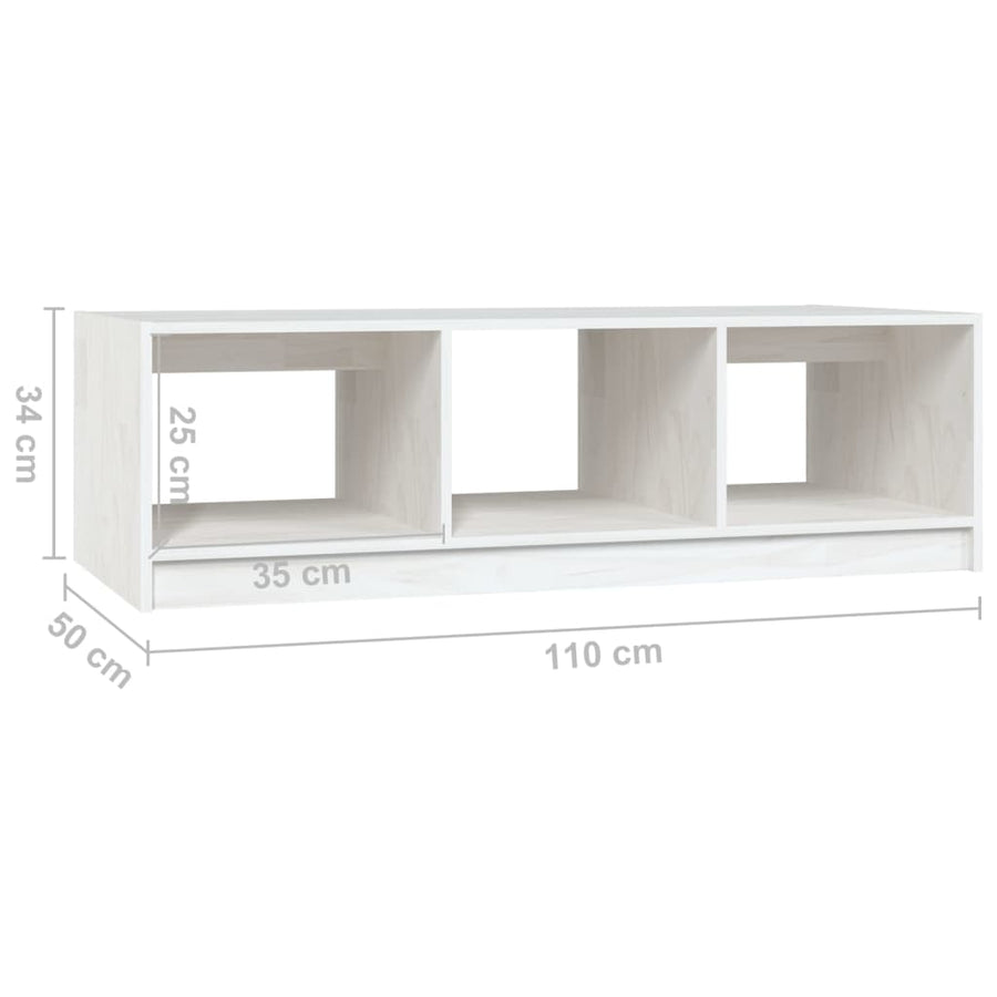 Salontafel 0X50X34 Cm Massief Grenenhout Wit