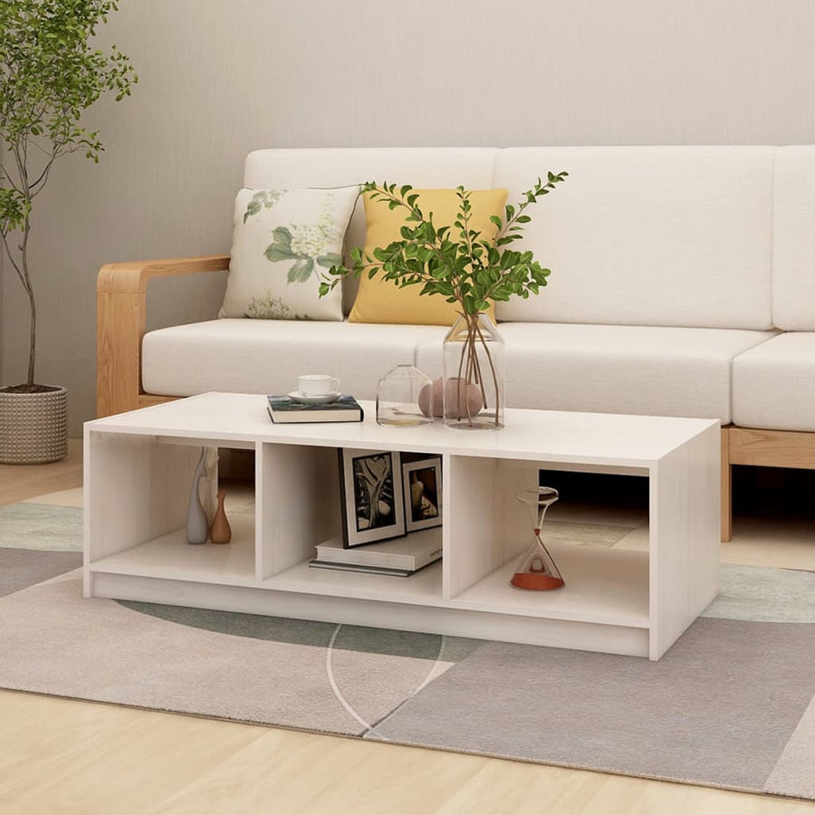 Salontafel 0X50X34 Cm Massief Grenenhout Wit