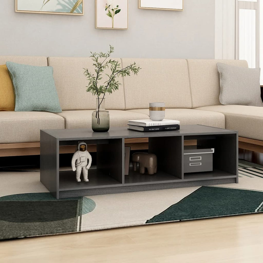 Salontafel 0X50X34 Cm Massief Grenenhout Grijs