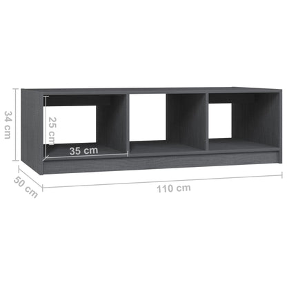 Salontafel 0X50X34 Cm Massief Grenenhout Grijs