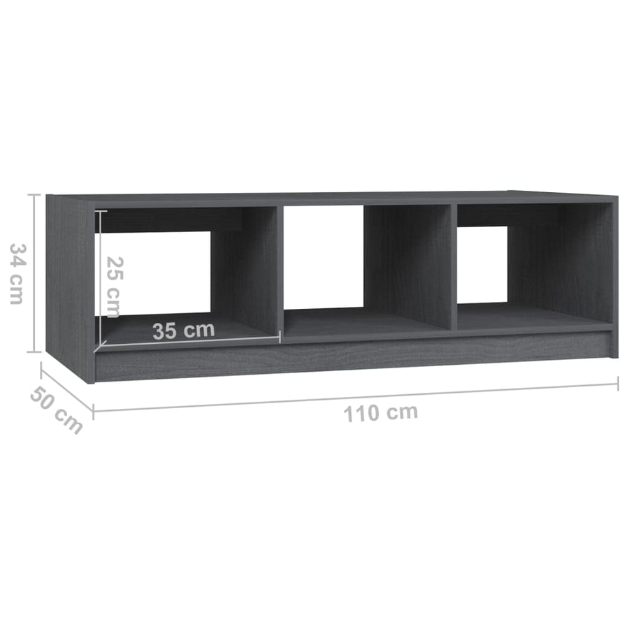 Salontafel 0X50X34 Cm Massief Grenenhout Grijs