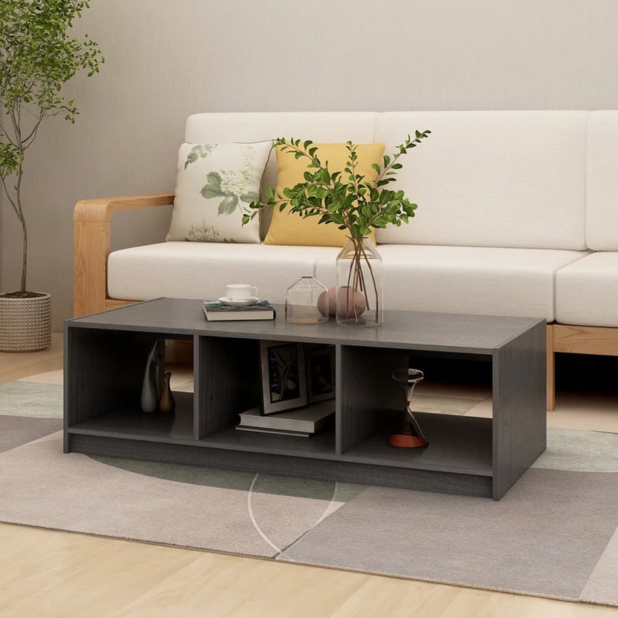 Salontafel 0X50X34 Cm Massief Grenenhout Grijs