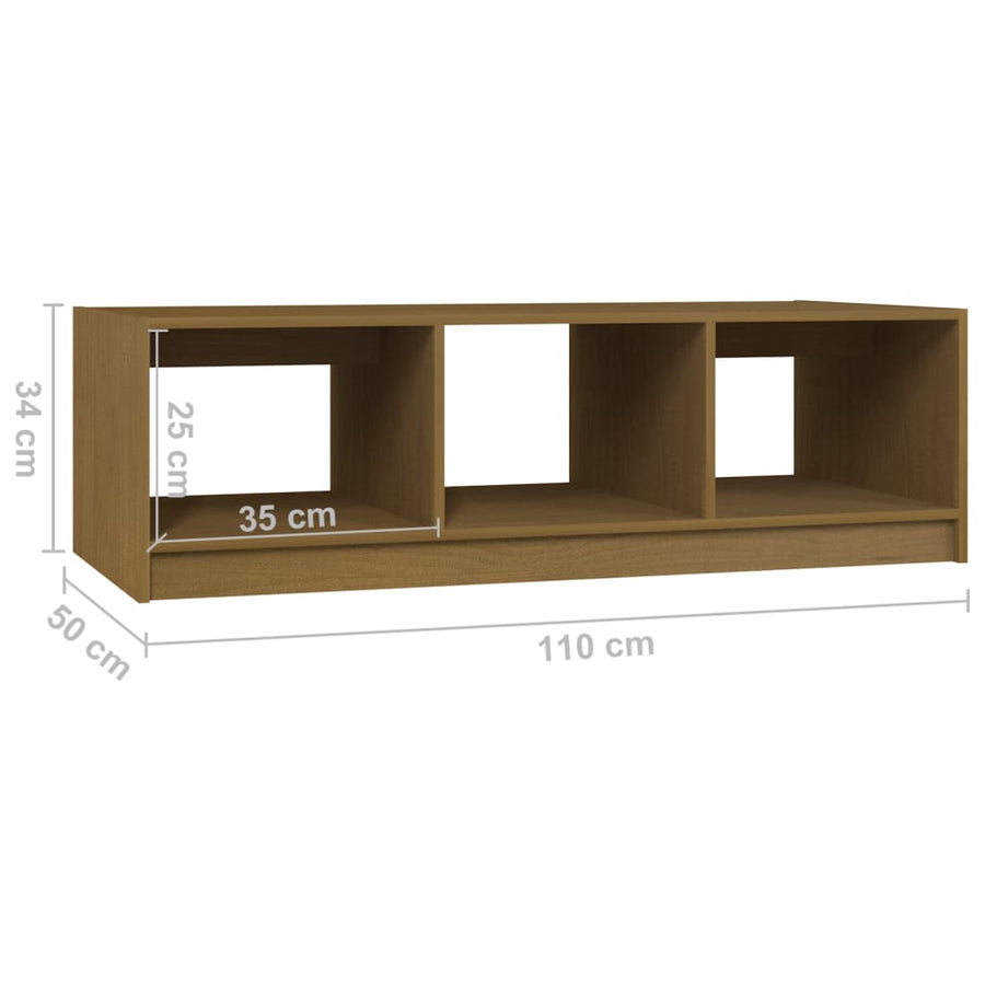 Salontafel 0X50X34 Cm Massief Grenenhout Honingbruin