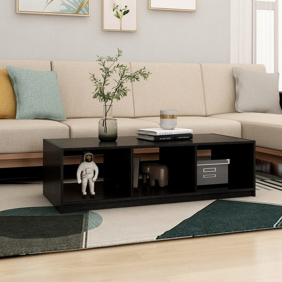 Salontafel 0X50X34 Cm Massief Grenenhout Zwart
