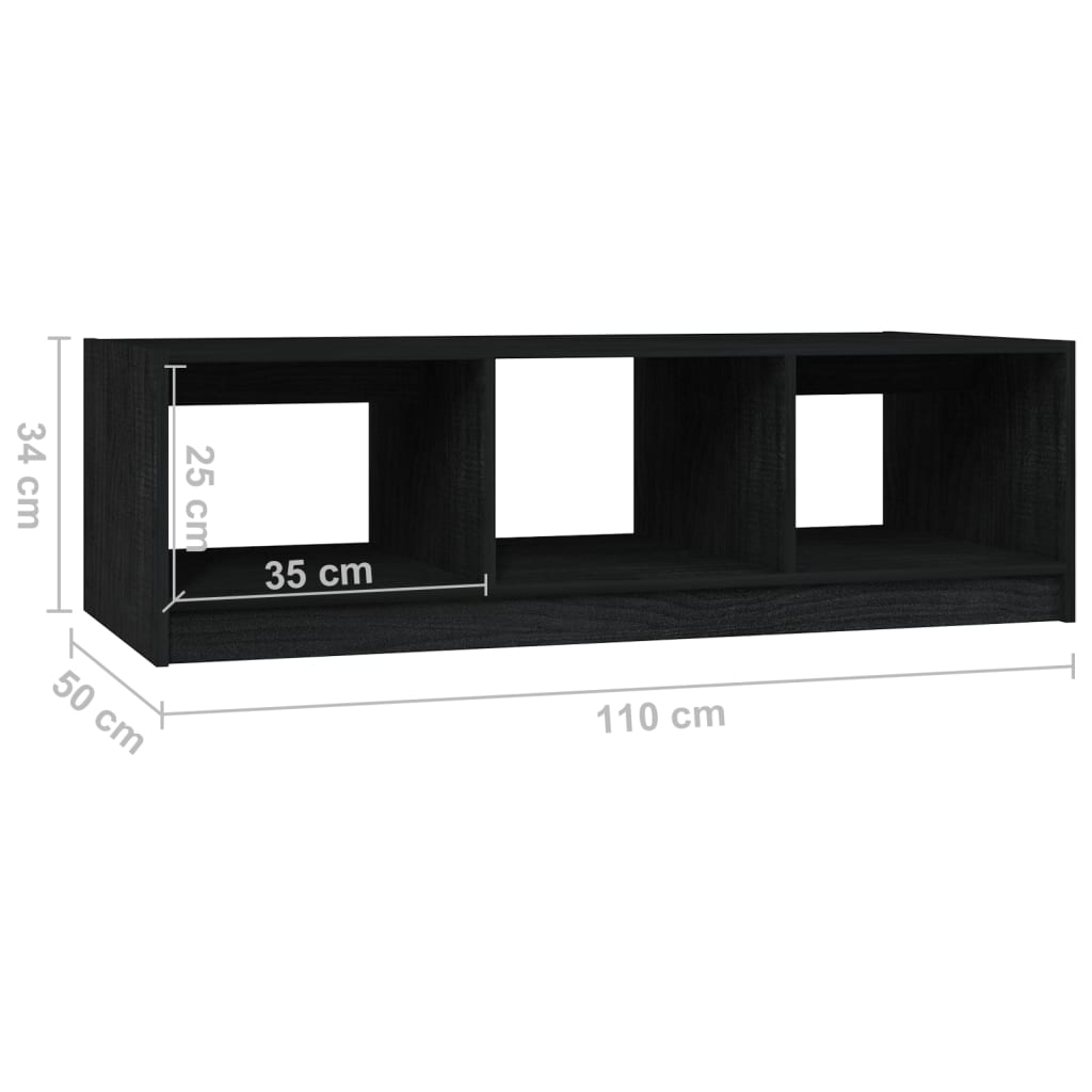 Salontafel 0X50X34 Cm Massief Grenenhout Zwart