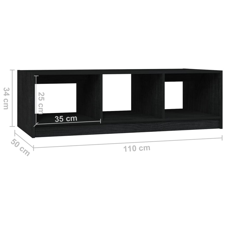 Salontafel 0X50X34 Cm Massief Grenenhout Zwart