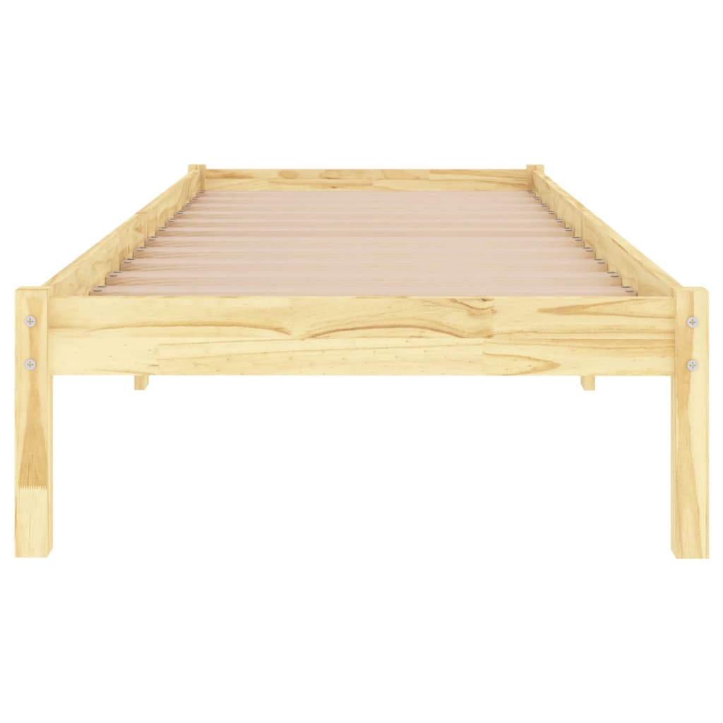 Bedframe Massief Hout Small Single 75 x 190 cm Naturel